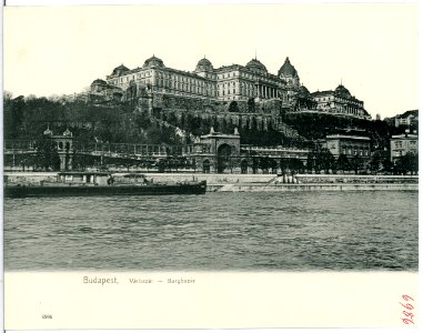 06986-Budapest-1906-Burgbazar mit Donau und Schiff-Brück & Sohn Kunstverlag