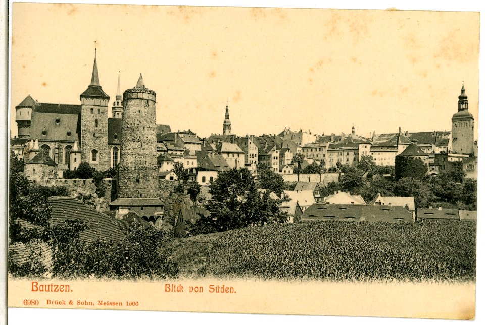 06980-Bautzen-1906-Stadtansicht von Süden-Brück & Sohn Kunstverlag