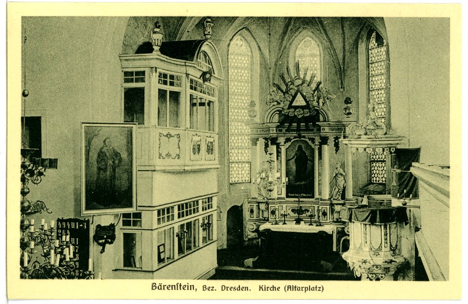 08788-Bärenstein-1907-Kirche - Altarplatz-Brück & Sohn Kunstverlag