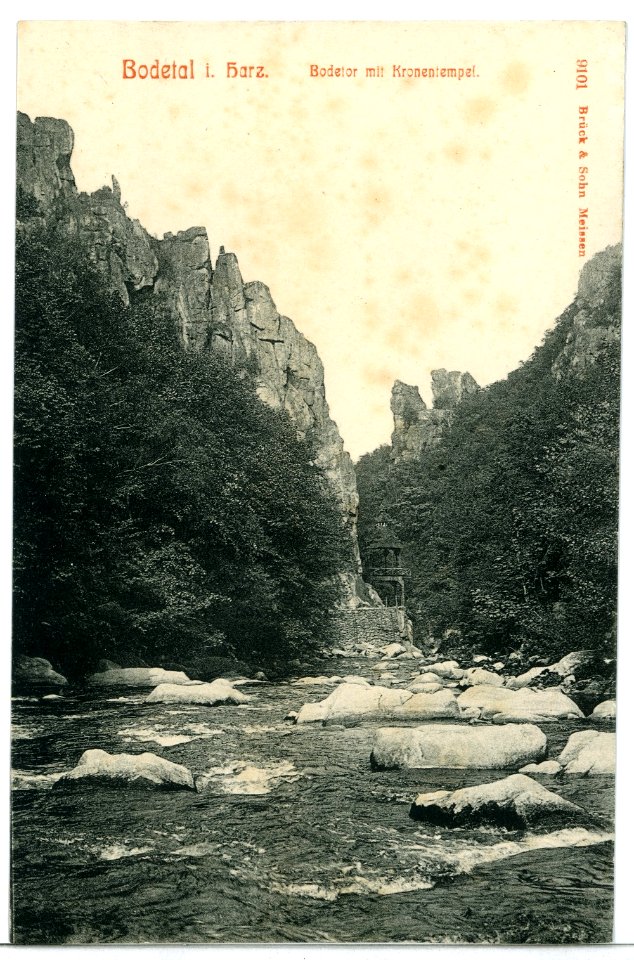 09101-Bodetal-1907-Bodetor - Kronentempel-Brück & Sohn Kunstverlag