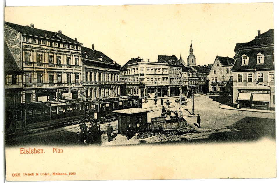 06621-Eisleben-1905-Plan mit Straßenbahnen-Brück & Sohn Kunstverlag