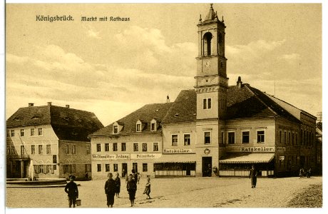 08942-Königsbrück-1907-Markt mit Rathaus-Brück & Sohn Kunstverlag