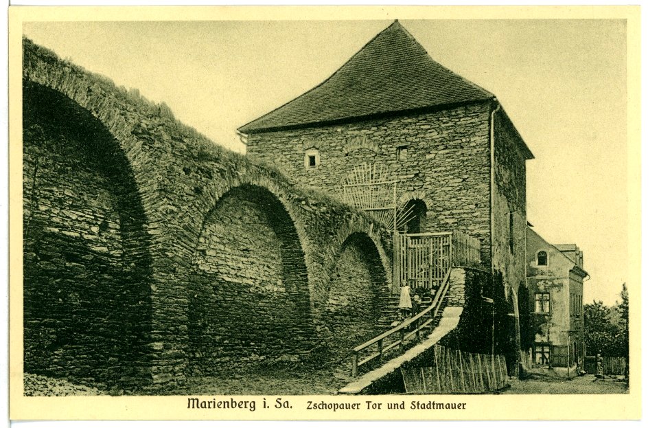 09054-Marienberg-1907-Zschopauer Tor und Stadtmauer-Brück & Sohn Kunstverlag