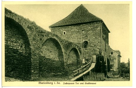 09054-Marienberg-1907-Zschopauer Tor und Stadtmauer-Brück & Sohn Kunstverlag