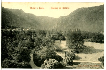 09143-Thale-Harz-1907-Eingang ins Bodetal-Brück & Sohn Kunstverlag