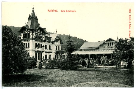 08964-Karlsbad-1907-Cafe Kaiserpark-Brück & Sohn Kunstverlag