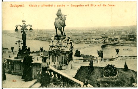 07106-Budapest-1906-Burggarten mit Blick auf die Donau-Brück & Sohn Kunstverlag