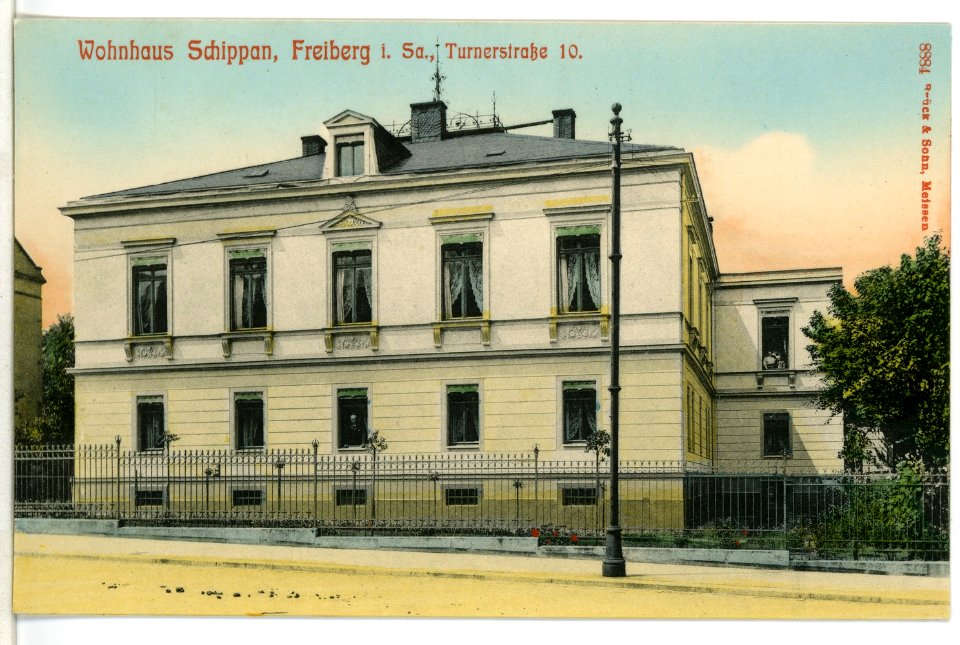08884-Freiberg-1907-Wohnhaus Schippan, Turnerstraße 10-Brück & Sohn Kunstverlag