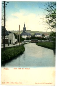 06897-Flöha-1906-Blick zur Kirche-Brück & Sohn Kunstverlag