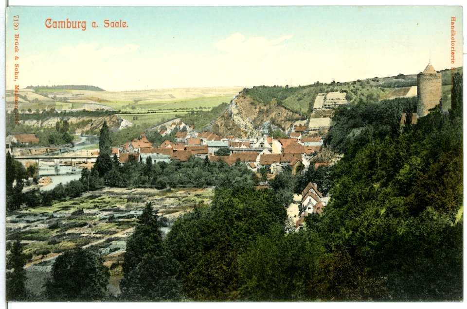 07130-Camburg-1906-Blick auf Camburg-Brück & Sohn Kunstverlag