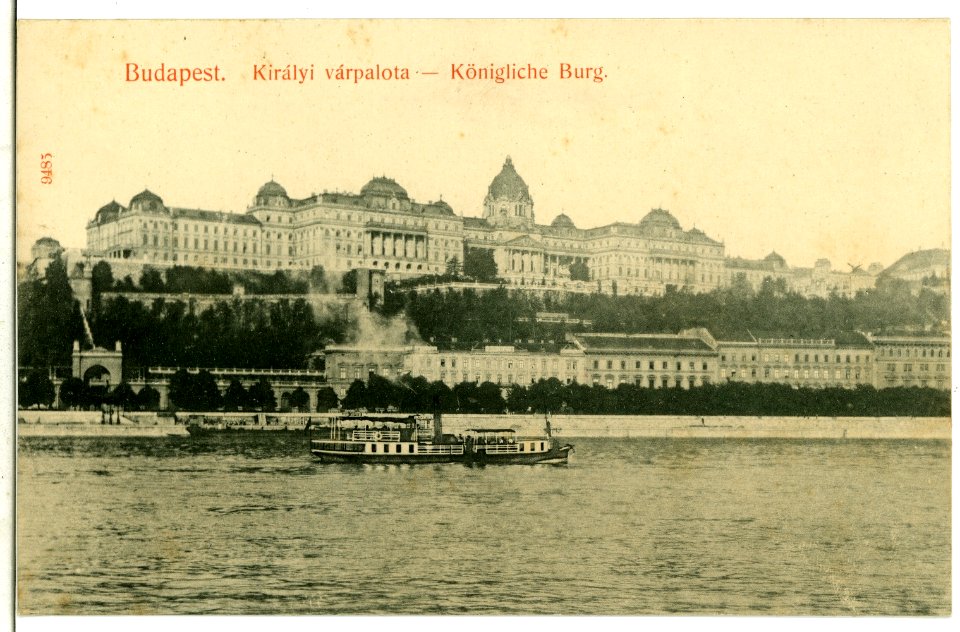 09485-Budapest-1908-Königliche Burg - Donau mit Dampfer-Brück & Sohn Kunstverlag