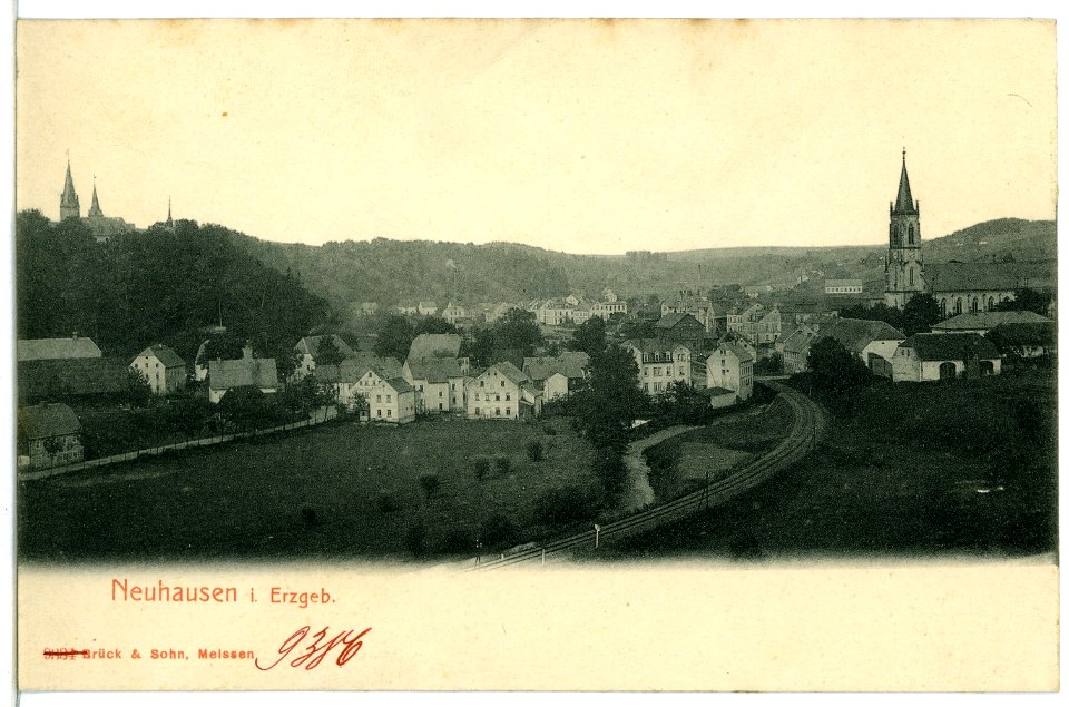 09386-Neuhausen-1907-Blick auf Neuhausen-Brück & Sohn Kunstverlag