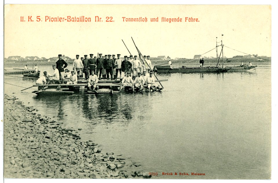 09393--1907- 2. Königlich Sächsisches Pionier-Bataillon Nr. 22 Fliegende Fähre-Brück & Sohn Kunstverlag