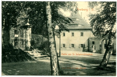 09116-Freiberg-1907-Partie am St Johannisfriedhof-Brück & Sohn Kunstverlag