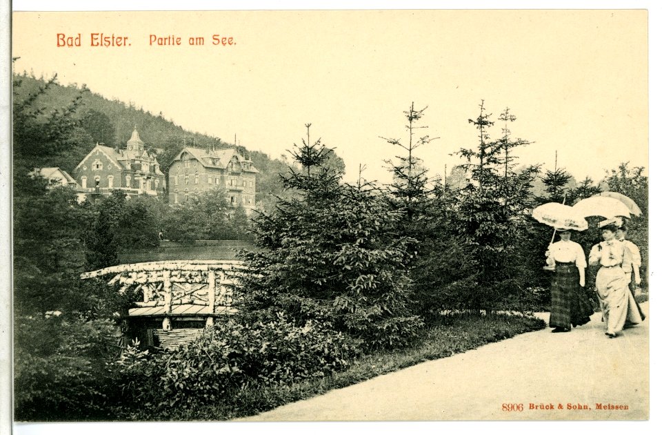 08906-Bad Elster-1907-Partie am See-Brück & Sohn Kunstverlag