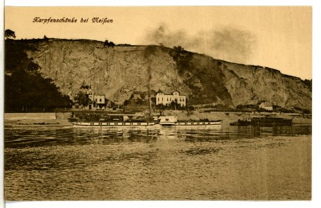 09481-Karpfenschänke-1908-Elbe mit Dampfer Kronprinz-Brück & Sohn Kunstverlag