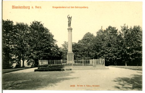 09076-Blankenburg-1907-Kriegerdenkmal auf dem Schnappelberg-Brück & Sohn Kunstverlag
