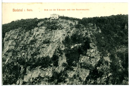 09097-Bodetal-1907-Blick von der Roßtrappe nach dem Hexentanzplatz-Brück & Sohn Kunstverlag