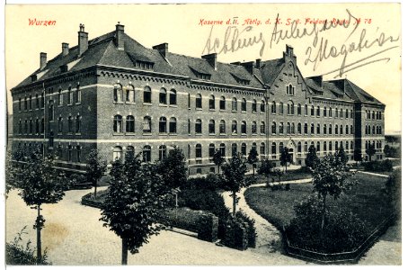 09452-Wurzen-1908-Kaserne der 1. Abteilung des Königlich Sächsischen Feld-Artillerie-Regiment Nr. 78-Brück & Sohn Kunstverlag