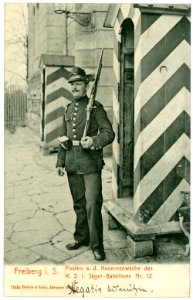 07098-Freiberg-1906-Posten an der Kasernenwache-Brück & Sohn Kunstverlag