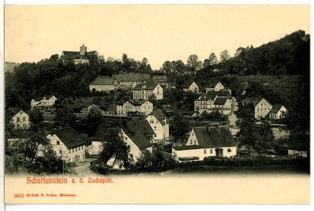 08873-Scharfenstein-1907-Blick auf Scharfenstein-Brück & Sohn Kunstverlag