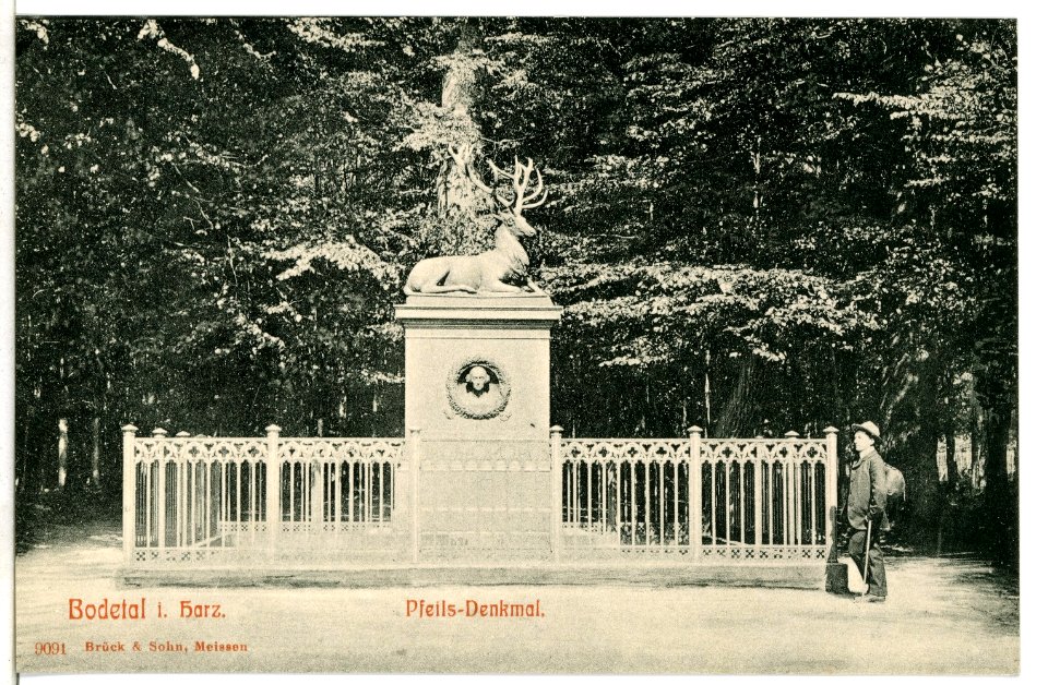 09091-Bodetal-1907-Pfeils Denkmal-Brück & Sohn Kunstverlag