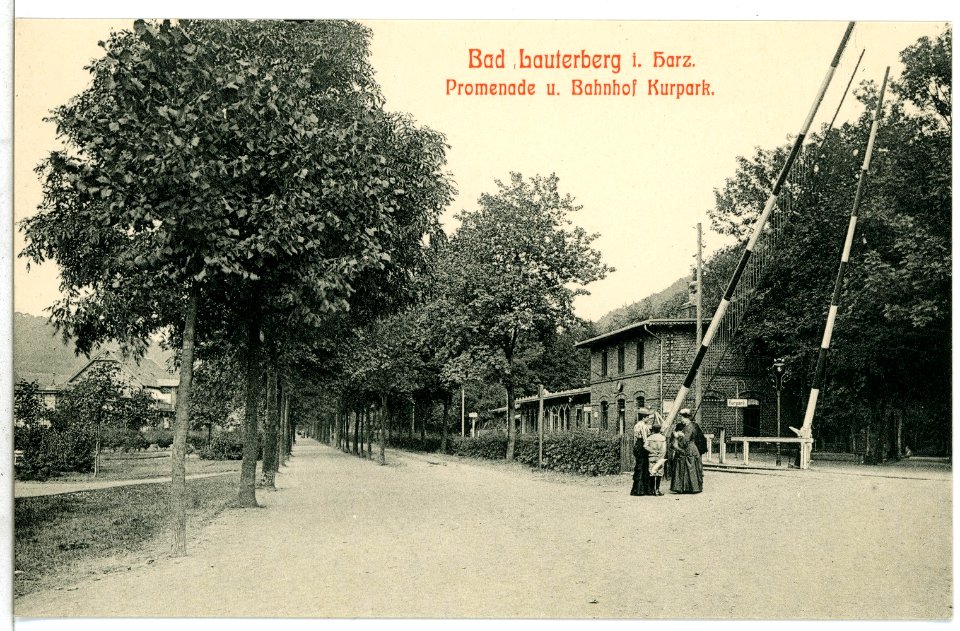 09166-Bad Lauterberg-1907-Promenade und Bahnhof Kurpark-Brück & Sohn Kunstverlag