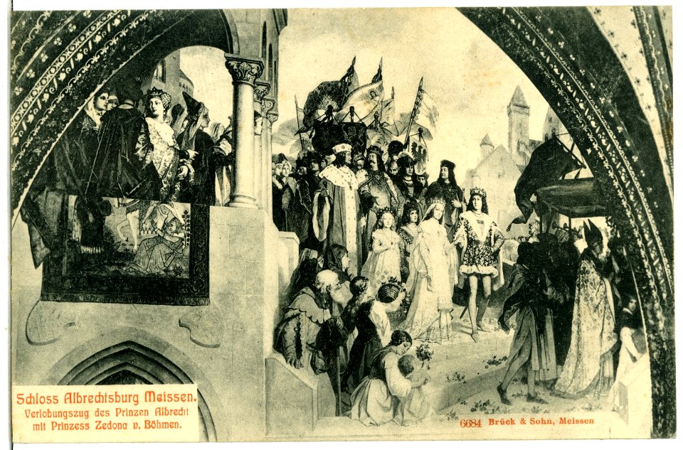06684-Meißen-1905-Albrechtburg, Verlobungszug des Prinzen Albrecht-Brück & Sohn Kunstverlag