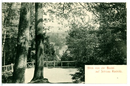 08813-Rochlitz-1907-Blick aufs Schloß, Blick von der Bastei-Brück & Sohn Kunstverlag