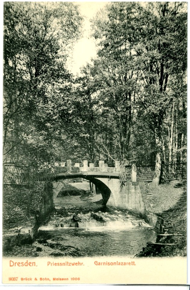 08037-Dresden-1906-Garnisonslazarett - Prießnitzwehr-Brück & Sohn Kunstverlag