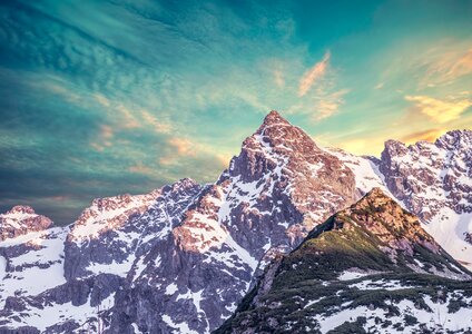 Panoramic landscape winter photo