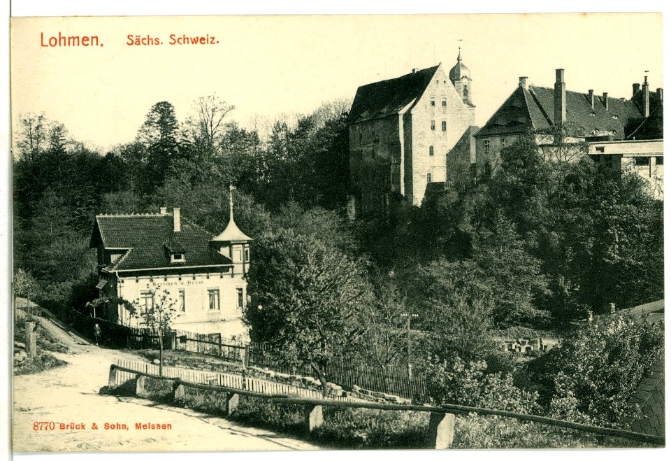 08770-Lohmen-1907-Blick auf Lohmen-Brück & Sohn Kunstverlag