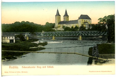 08814-Rochlitz-1907-Schloß - Schwankender Steg-Brück & Sohn Kunstverlag