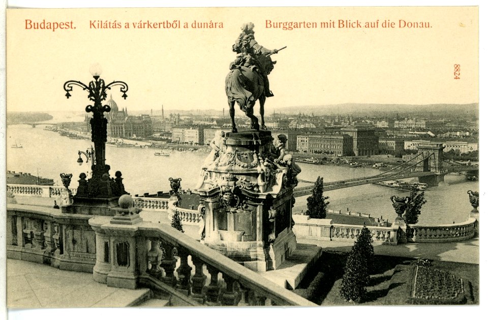 08824-Budapest-1907-Burggarten mit Blick auf die Donau-Brück & Sohn Kunstverlag