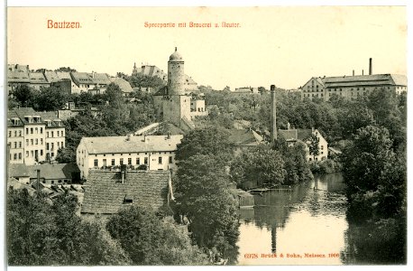 06978-Bautzen-1906-Spree mit Brauerei und Neutor-Brück & Sohn Kunstverlag