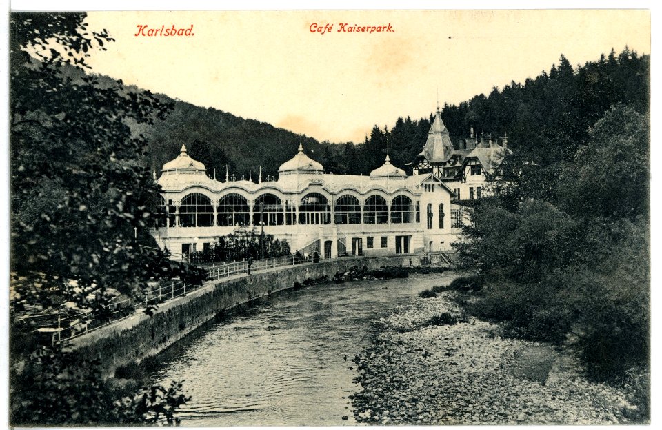 08987-Karlsbad-1907-Cafe Kaiserpark-Brück & Sohn Kunstverlag