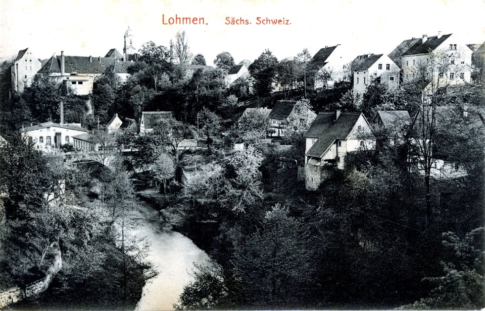 08766-Lohmen-1907-Blick auf Lohmen-Brück & Sohn Kunstverlag