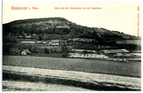 09281-Bleicherode-1907-Blick nach dem Windoltskopf und der Löwenburg-Brück & Sohn Kunstverlag