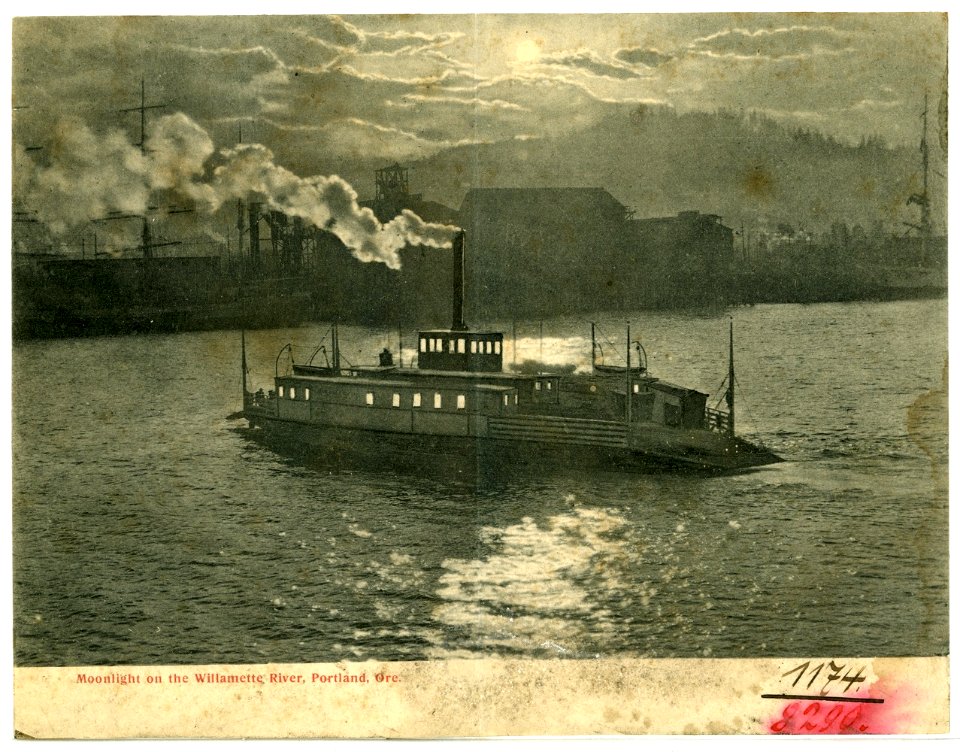 08290-Portland, Ore.-1906-Moonlight on the Willamette River-Brück & Sohn Kunstverlag