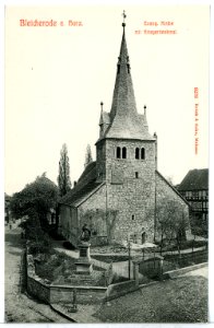 09278-Bleicherode-1907-Evangelische Kirche mit Kriegerdenkmal-Brück & Sohn Kunstverlag