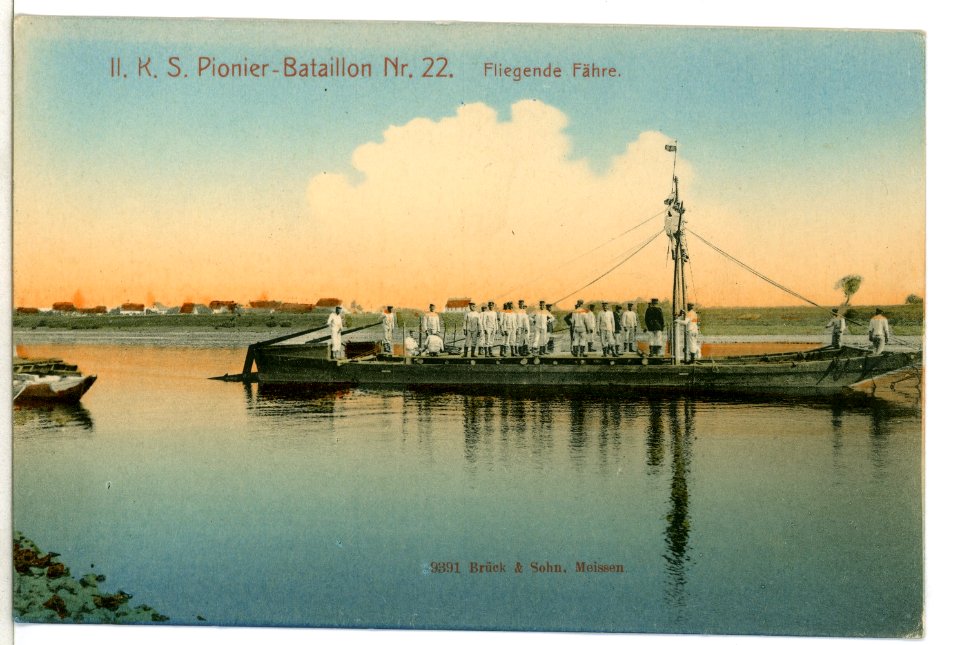 09391--1907- 2. Königlich Sächsisches Pionier-Bataillon Nr. 22 Fliegende Fähre-Brück & Sohn Kunstverlag
