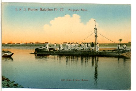 09391--1907- 2. Königlich Sächsisches Pionier-Bataillon Nr. 22 Fliegende Fähre-Brück & Sohn Kunstverlag