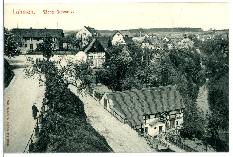 08769-Lohmen-1907-Blick auf Lohmen-Brück & Sohn Kunstverlag