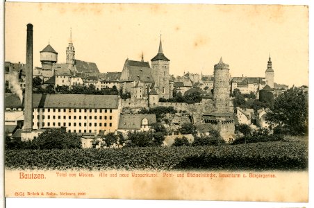 06974-Bautzen-1906-Alte und neue Wasserkunst, Petri-Michaeliskirche, Lauenturm-Brück & Sohn Kunstverlag