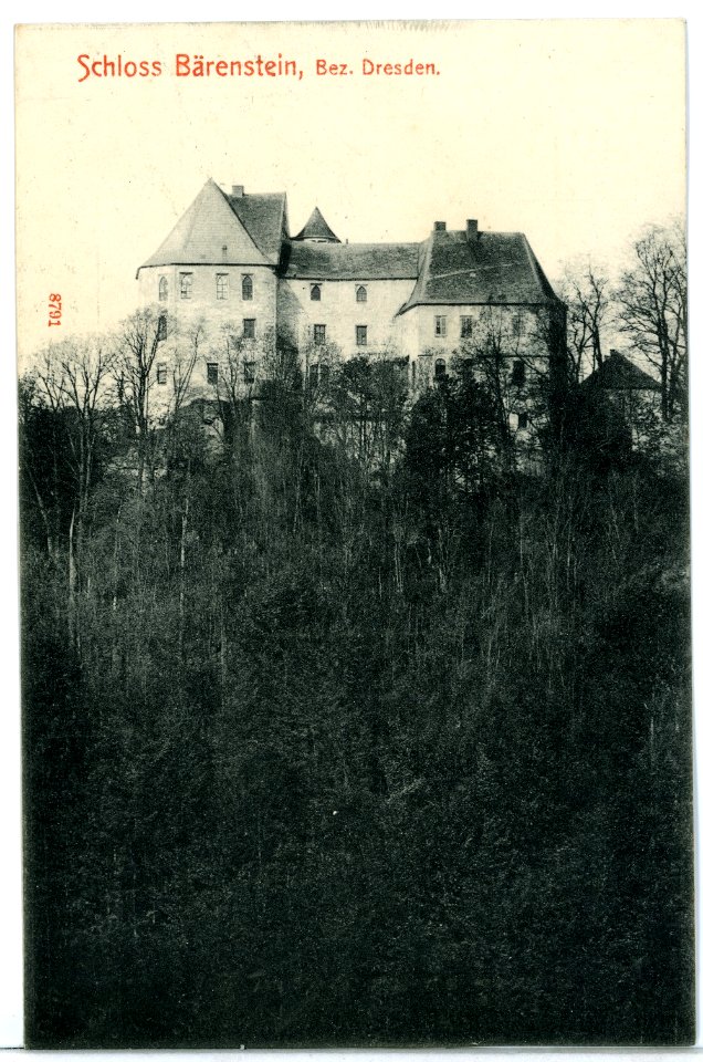 08791-Bärenstein-1907-Blick vom Müglitztal zum Schloß-Brück & Sohn Kunstverlag