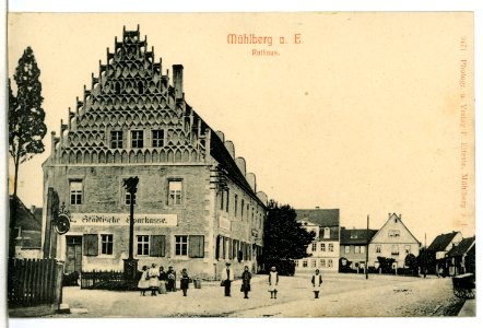 09471-Mühlberg-Elbe-1908-Rathaus-Brück & Sohn Kunstverlag photo