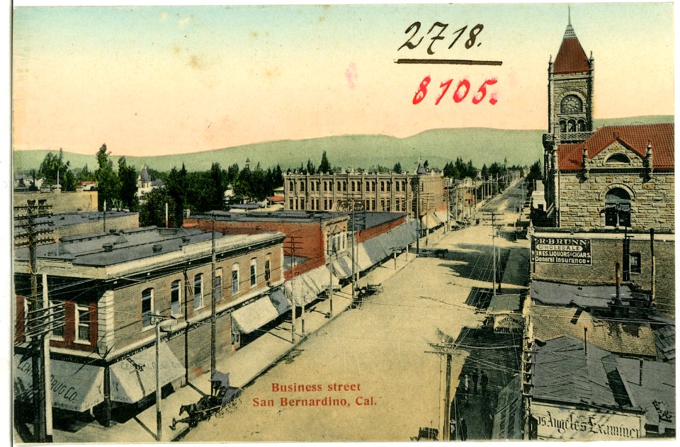 08105-San Bernardino-1906-Business Street-Brück & Sohn Kunstverlag