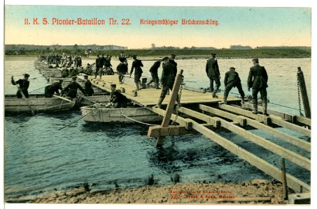 09397--1907-Kriegsmäßiger Brückenschlag-Brück & Sohn Kunstverlag