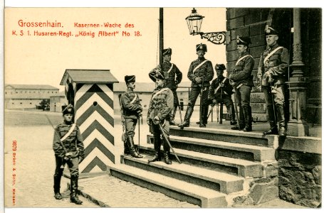 09379-Großenhain-1907-Kasernenwache - Husaren-Regiment Nr. 18-Brück & Sohn Kunstverlag