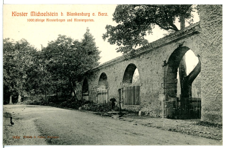09064-Blankenburg-1907-Klosterbogen und Klostergarten-Brück & Sohn Kunstverlag